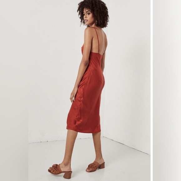 Spell Boudoir Silk Slip Dress in Copper - Picture 2 of 7